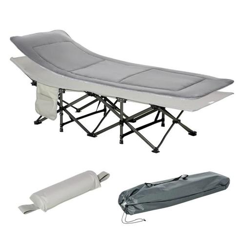 Opklapbaar Campingbed 188 cm x 64,5 grijs (nieuw), Caravans en Kamperen, Kampeermeubelen, Nieuw, Ophalen of Verzenden