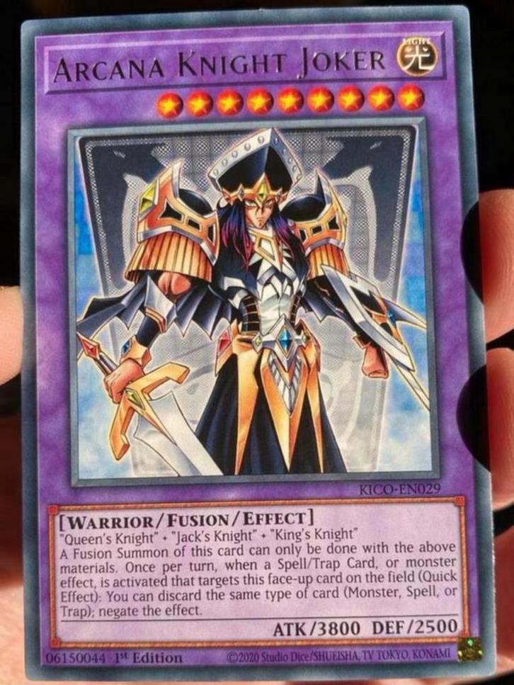 Yu-Gi-Oh! Arcana Knight Joker KICO 1st Edition !, Hobby en Vrije tijd, Verzamelkaartspellen | Yu-gi-Oh!, Zo goed als nieuw, Losse kaart