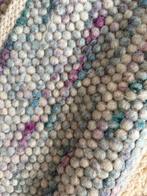 Tisca kleed wol wit met rose/ paars/ blauw nordic nest, Blauw, 200 cm of meer, Zo goed als nieuw, Rechthoekig