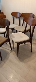 Vintage Scandinavische stoelen, Huis en Inrichting, Stoelen, Ophalen, Hout, Gebruikt, Bruin