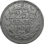 Nederland 25 cent 1926 (zilver), Zilver, Koningin Wilhelmina, Ophalen of Verzenden, Losse munt