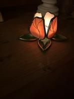 Glazen windlicht / kandelaar tulp tiffany stijl nieuwstaat, Overige materialen, Overige kleuren, Ophalen of Verzenden, Zo goed als nieuw