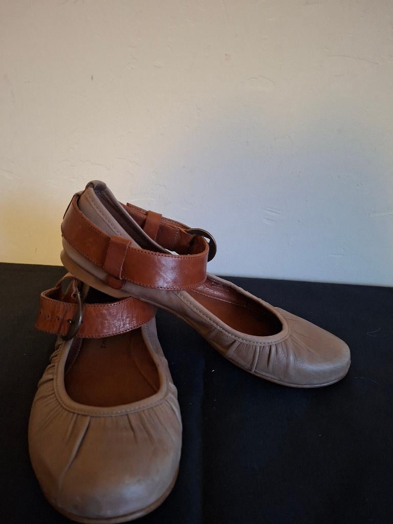 Dick Boons bruine/taupe ballerina's  maat 38 (78.), Anneonline, Steenbergen, Bruin, Shop@wesell4u.nl