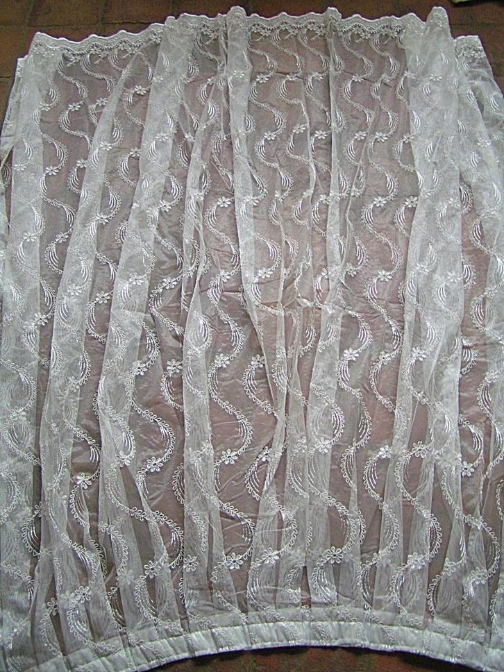 witte kanten vitrage nr KK 1228, Huis en Inrichting, Stoffering | Gordijnen en Lamellen, Zo goed als nieuw, 150 tot 200 cm, 100 tot 150 cm