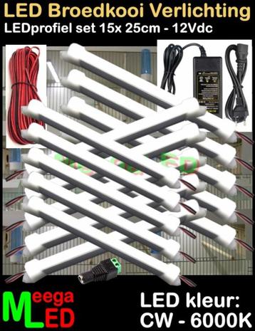 LED profiel strip SET 15x 25cm Broedkooi Kweekkooi Vogelkooi beschikbaar voor biedingen