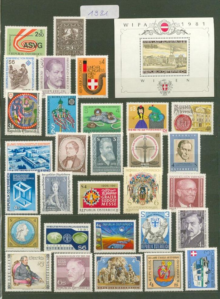Oostenrijk jaargang 1981, helemaal kompleet en postfris., Postzegels en Munten, Postzegels | Europa | Oostenrijk, Postfris, Verzenden