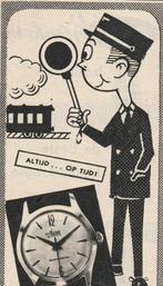 Retro reclame 1957 Avia horloge conducteur NS treinen, Verzenden, Overige typen