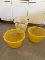 3 Vintage wasmanden: degelijk en decoratief, Ophalen, Kunststof, Gebruikt, Mand