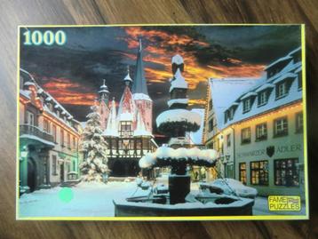 Puzzel 1000 stukjes met als thema NIGHT IN DE WINTER			 beschikbaar voor biedingen
