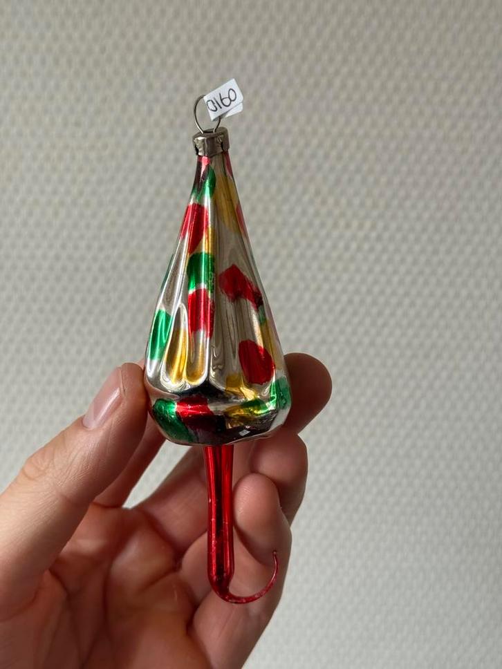 Unieke Antieke Vintage Kerstbal Paraplu, Stippen Decor, Diversen, Kerst, Gebruikt, Ophalen of Verzenden