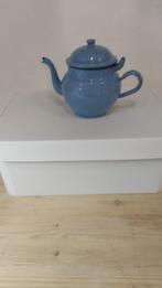 emaillen blauw theepotje, Antiek en Kunst, Curiosa en Brocante, Ophalen of Verzenden