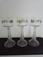 3 antieke wijnglazen (Theresienthal), Antiek en Kunst, Antiek | Glas en Kristal, Ophalen