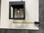 Zelfgemaakte  Industriële  Plafondlamp  Zwart  Gemoffeld, Ophalen of Verzenden, Zo goed als nieuw, Metaal, Minder dan 50 cm