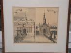 Middelburg, Dubbele Gravure, Dampoort/ Vlissingsepoort, Antiek en Kunst, Kunst | Etsen en Gravures, Ophalen