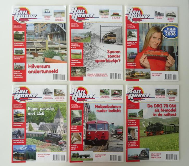 6 tijdschriften Rail Hobby jan t/m aug 2008,zeer nette staat, Hobby en Vrije tijd, Modeltreinen | H0, Nieuw, Boek, Tijdschrift of Catalogus