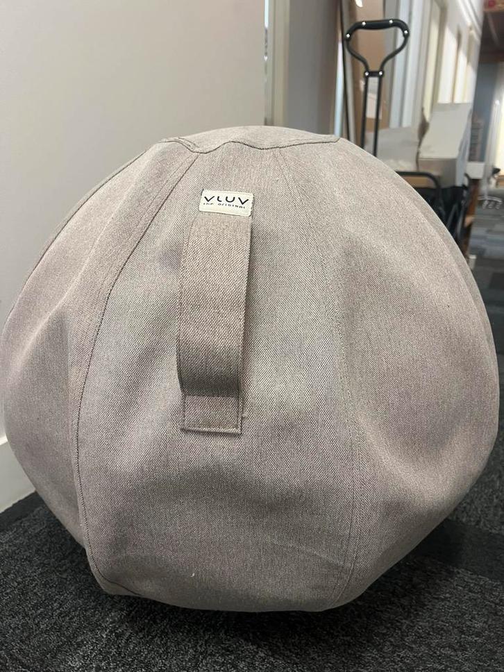 Vluv Ergonomische Zitbal - Beige, Huis en Inrichting, Stoelen, Zo goed als nieuw, Eén, Stof, Grijs, Ophalen