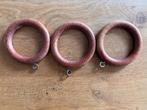 Gordijnringen donker Hout (roodbruin) Ring voor roede 35 mm, Ophalen of Verzenden, Zo goed als nieuw, Bruin, Minder dan 100 cm