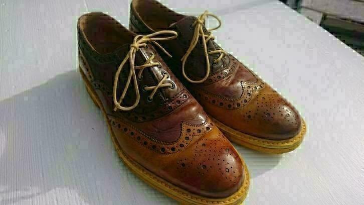 Melvin & Hammilton kastanjebruin met gele accenten heren, Kleding | Heren, Schoenen, Nieuw, Veterschoenen, Overige kleuren, Ophalen of Verzenden