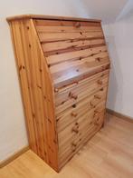 Houten secretaire met lades, Huis en Inrichting, Ophalen, 50 tot 100 cm, Met klep(pen), Grenenhout