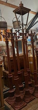 Antiek model lantaarnpaal 293 cm hoog echte gietijzeren paal, Glas, Ophalen of Verzenden