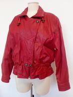 Rood vintage leren jasje maat 38, Kleding | Dames, Jassen | Winter, Maat 38/40 (M), Ophalen of Verzenden, Zo goed als nieuw, Vintage