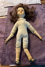 Antieke Porseleinen Pop met Bruin Haar 35cm, Ophalen of Verzenden