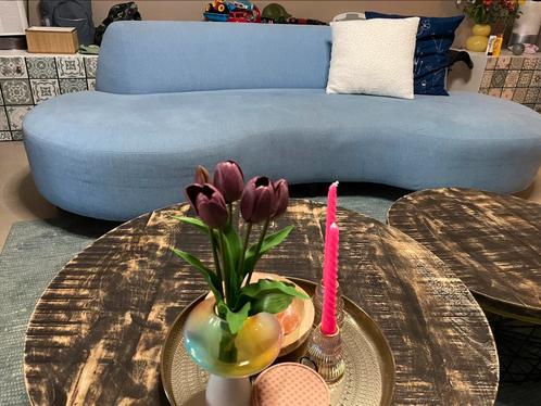 Prachtige Organische bank Felina kleur OceanBlue 4-zits bank, Huis en Inrichting, Banken | Sofa's en Chaises Longues, Zo goed als nieuw