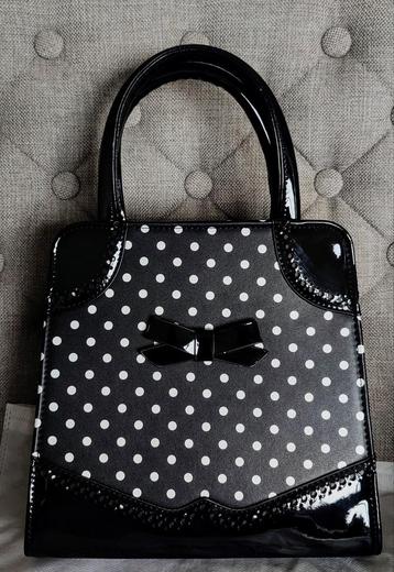 Dancing days by Banned tas zwart witte polka dots stip lak