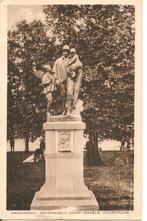 Groningen standbeeld Jozef Israels Heereplein., Verzamelen, Ansichtkaarten | Nederland, Ophalen of Verzenden, 1920 tot 1940, Gelopen