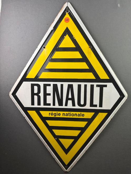 Oud origineel dubbelzijdig Renault emaille reclamebord, Antiek en Kunst, Antiek | Emaille, Ophalen