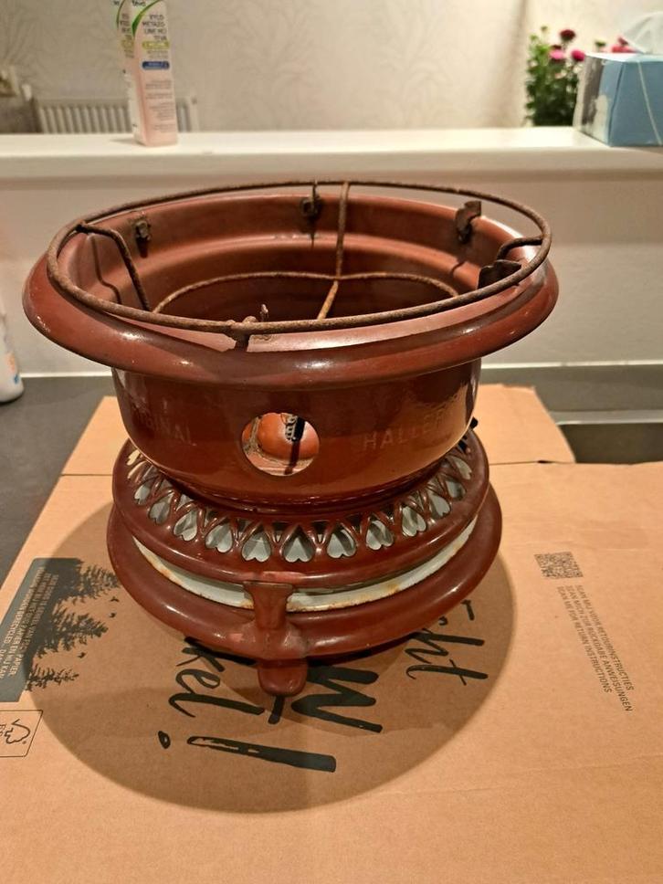 Emaille petroleumstel Original Haller 3-pits, Antiek en Kunst, Antiek | Emaille, Ophalen of Verzenden