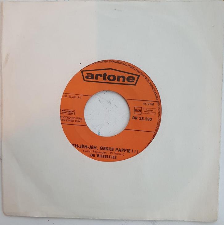 De Bieteltjes - Jeh Jeh Jeh Gekke Pappie!!, Cd's en Dvd's, Vinyl Singles, Gebruikt, Single, Nederlandstalig, 7 inch, Ophalen of Verzenden