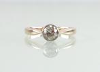 Antieke gouden ring oud slijpsel diamant 0,8 ct, Ophalen of Verzenden, Goud, Ring, Met edelsteen