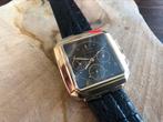 Corum Square Chrono 18 karaat massief gouden horloge !!, Sieraden, Tassen en Uiterlijk, Overige merken, Leer, Polshorloge, Ophalen of Verzenden