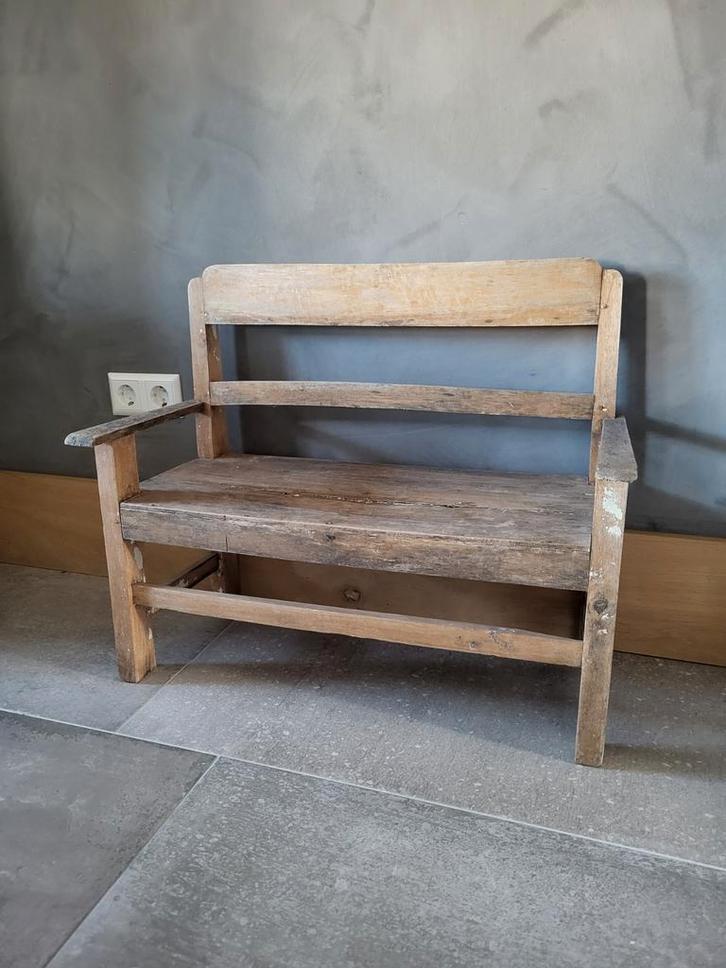Brocante bankje, Tuin en Terras, Tuinbanken, Zo goed als nieuw, Hout, Ophalen
