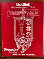 GOTTLIEB TITLE FIGHT INSTRUCTION MANUAL, Elektronisch, Zo goed als nieuw, Flipperkast, Gottlieb