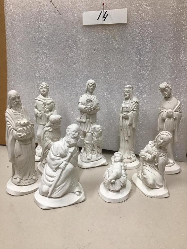 9-delige Kerstgroep - Beschilder Zelf!, Diversen, Kerst, Zo goed als nieuw, Ophalen of Verzenden