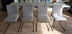 Set van 4 grijze eetkamerstoelen, Huis en Inrichting, Stoelen, Ophalen, Gebruikt, Metaal, Vier