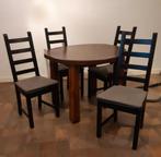 4 stoelen en een massieve tafel(Douglas), Huis en Inrichting, Complete eetkamers, Ophalen of Verzenden, Zo goed als nieuw, 4 tot 6 stoelen