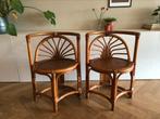 Set van 2 vintage tiki-stijl manou / rotan stoelen izgs, Riet of Rotan, Twee, Bruin, Zo goed als nieuw