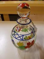 Boomse likeurkaraf Art Deco met bloemen hoogte 17 cm, Antiek en Kunst, Antiek | Glas en Kristal, Ophalen of Verzenden