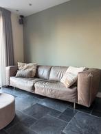 Bank van echt Leer., Ophalen, Gebruikt, Driepersoons, Rechte bank