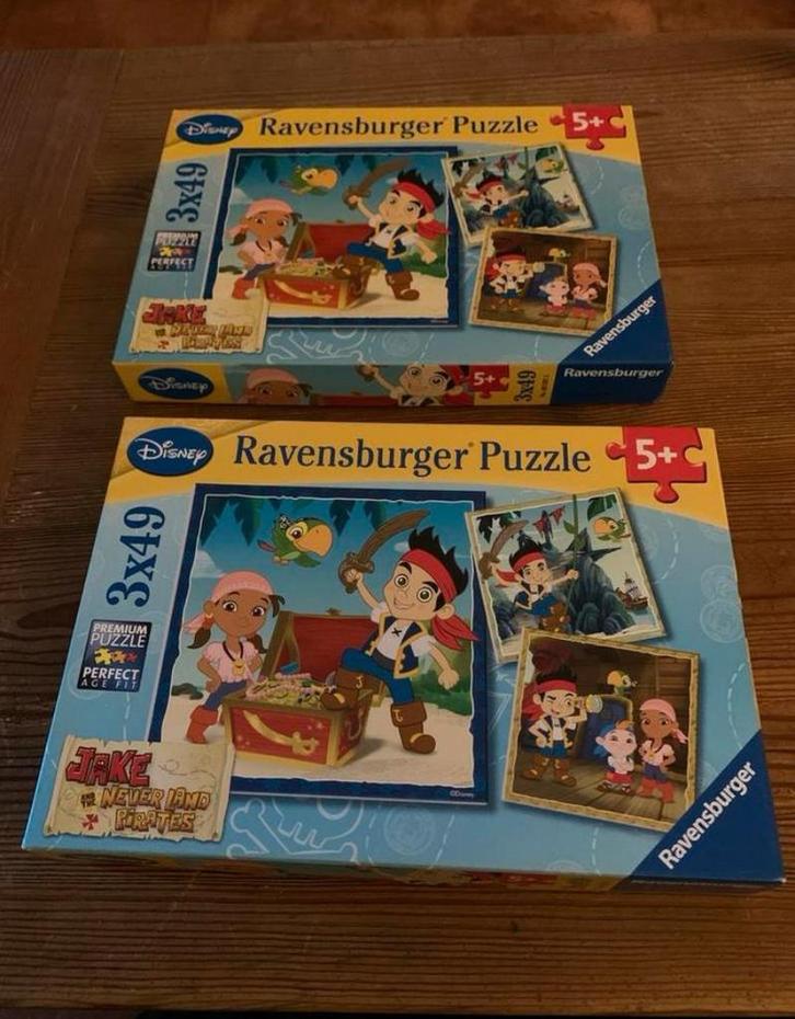 2 jake en de nooitgedacht piraten puzzles, Kinderen en Baby's, Speelgoed | Kinderpuzzels, Zo goed als nieuw, 10 tot 50 stukjes