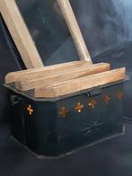 Voetenstoofje ,kolenbakje,metaal met hout,landelijk brocante, Antiek en Kunst, Curiosa en Brocante, Ophalen of Verzenden