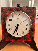 Retro klok Mauthe Electric Germany Keramiek 21x21 cm, Antiek en Kunst, Antiek | Klokken, Ophalen of Verzenden