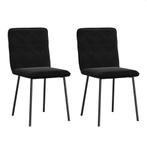 2x Zwarte Fluweel Eetkamerstoelen - Nieuw, Twee, Zwart, Nieuw, Ophalen of Verzenden