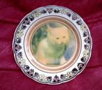 Gouds plateel wandbord met afbeelding kat. Made in Holland., Antiek en Kunst, Ophalen of Verzenden