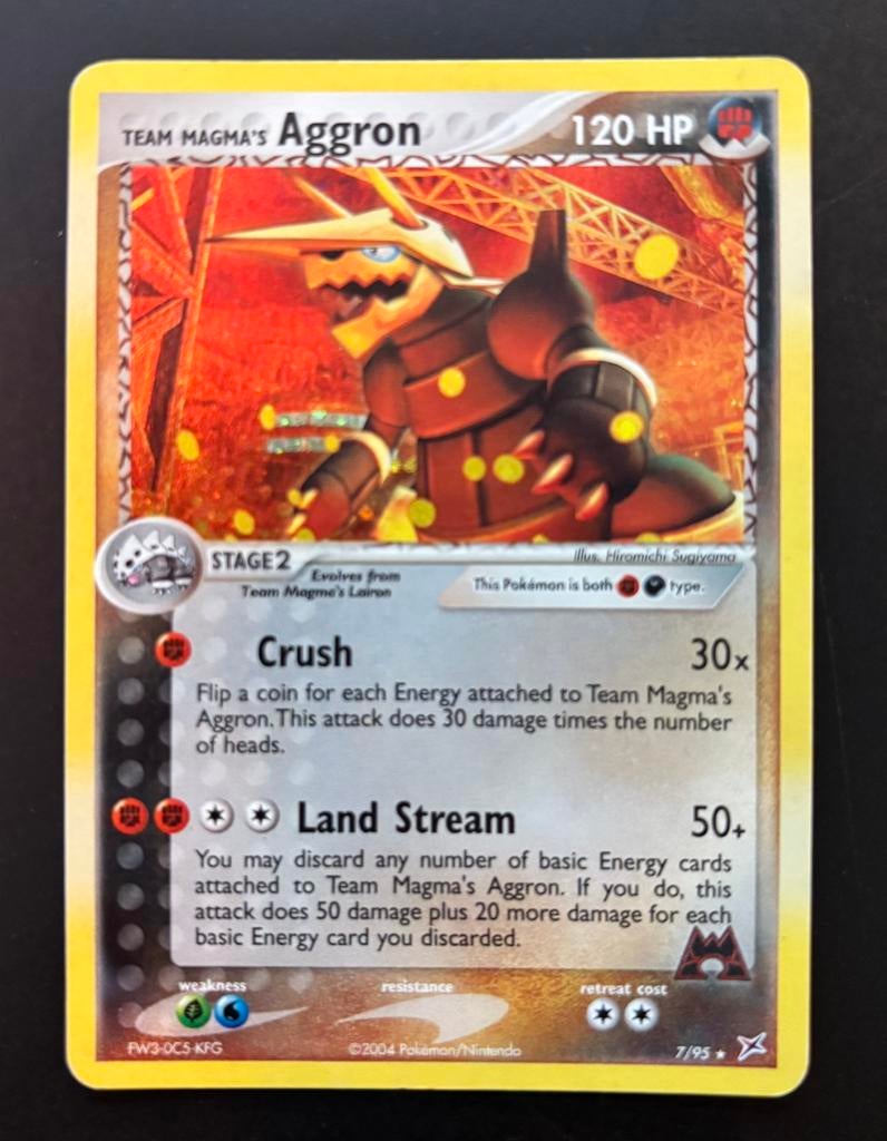 2004 | Team Magma's Aggron | Holo | 7/95, Ophalen of Verzenden, Zo goed als nieuw