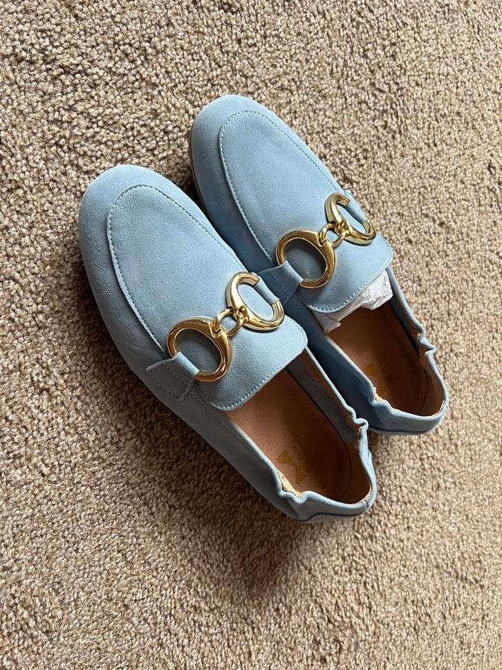 PX Suède Loafers Lichtblauw Maat 39 Nieuw!, Kleding | Dames, Schoenen, Nieuw, Espadrilles of Moccasins, Blauw, Ophalen of Verzenden