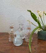 4 mooie parfumflesjes,anemoon stop, kristal, Ophalen of Verzenden, Zo goed als nieuw